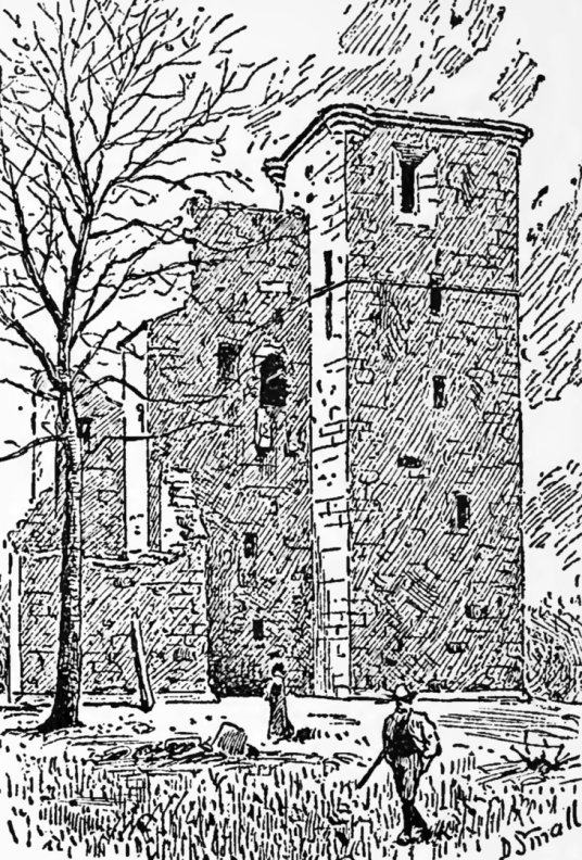 Crookston Castle is an unusually planned, tall and ruinous old tower in a quiet spot with fine views, held by the Stewarts of Lennox and once besieged by the great siege cannon Mons Meg, lying to the south of Glasgow in central Scotland.