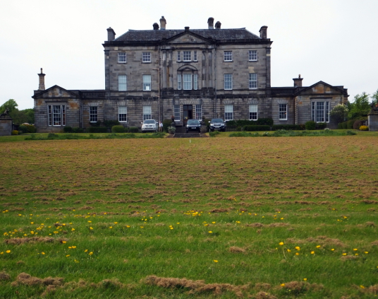 Newliston House is a fine Adam mansion, set in landscaped grounds near Kirkliston in West Lothian in central Scotland, and held by the Dundas family, the Dalrymples of Stair, and then the Hog family.