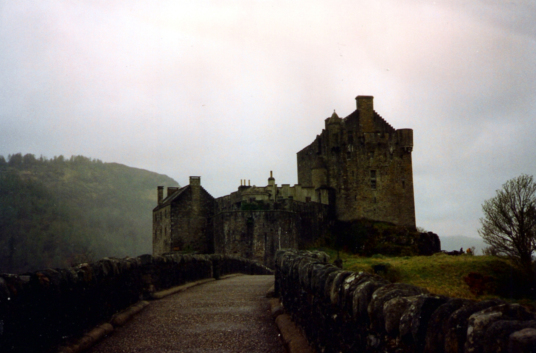 Eilean Donan Castle, a romantic castle in a beautiful spot, much photographed and long a property of the Mackenzies, near Dornie on the road to Skye in the Highlands of Scotland.
