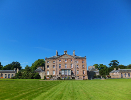 Arniston House, a fabulous classical mansion with a homely period interior in landscaped grounds near Gorebridge in Midlothian in central Scotland and long held by the Dundas family.