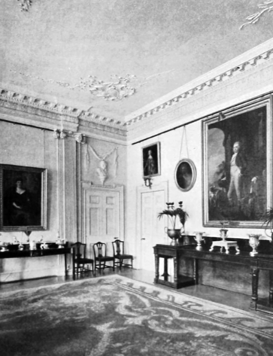 Dining room, Saloon, Yester House is a fine classical mansion in a pretty spot, built by the Hays of Yester, near Gifford in East Lothian.