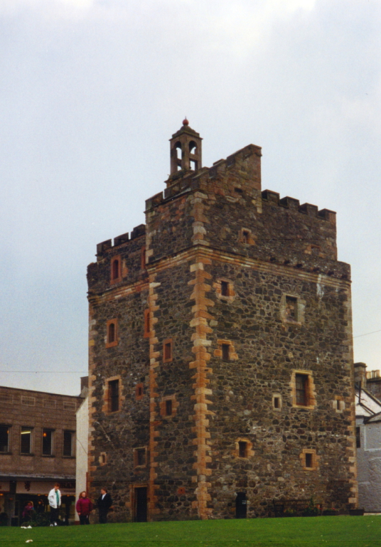 Stranraer Castle or Castle of St John, an old stronghold in Stranraer in Galloway in southwest Scotland, held by the Adairs, Kennedys and Dalrymples, later used as a jail and now a museum.