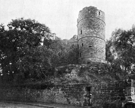 Strathaven Castle, a once strong but now quite ruinous old stronghold, once held by the Douglases, and then by the Stewarts and the Hamiltons, in Strathaven in Lanarkshire.