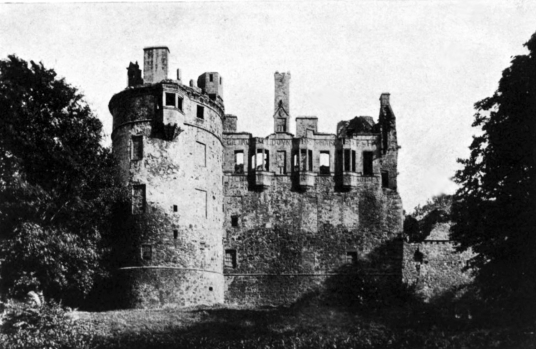 Huntly Castle, the ruin of a once magnificent and ornate palace and stronghold with a long and violent history, long held by the powerful Gordons of Huntly, near the Aberdeenshire burgh of Huntly in north-east Scotland.