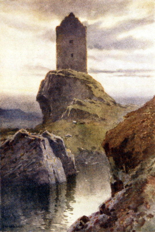 Smailholm Tower, an atmospheric and stark old tower house in a windswept rocky position, long held by the Pringles and near Kelso in the Borders.