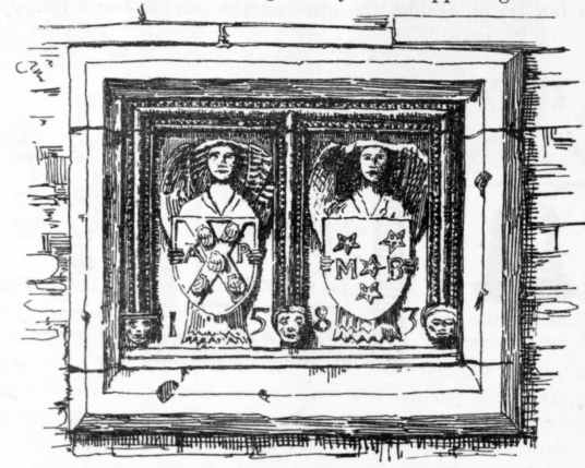 Heraldic panel (1583), Old Gala House, an old tower house and later mansion, held by the Pringles and then by the Scotts and now a museum, in Galashiels in the Borders of Scotland.