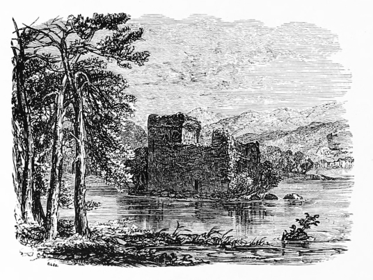 Loch an Eilein or Loch an Eilean Castle is a picturesque ruinous old castle of the Wolf of Badenoch on an island in a loch on the Rothiemurchus estate near Aviemore in the Highlands.