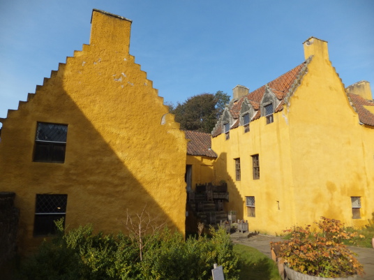 Culross Palace, an atmospheric old building with some outstanding original interior, overlooking the Firth of Forth in the interesting old burgh of Culross in Fife, and once held by the Bruce family.