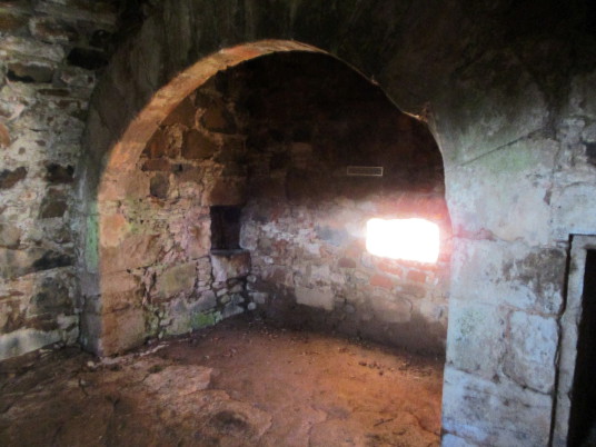 Basement, Greenknowe Tower, a ruinous but an attractive old tower house, held by the Setons and then the Pringles, located in a pretty spot with old trees near the village of Gordon in the Borders.