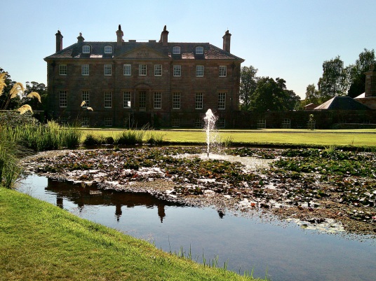 Mertoun House is a fine mansion with lovely gardens, held by the Scotts and then the Dukes of Sutherland, near Kelso in the Borders in southeast Scotland.