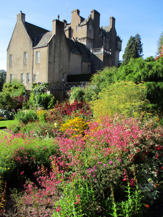 Crathes Castle, a massive and impressive old tower house of the Burnett family, set in a pleasant spot in fabulous wooded grounds with a stunning walled garden, haunted by a Green Lady ghost and located near Banchory in Aberdeenshire.