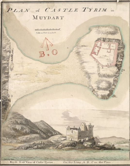 Castle Tioram, an imposing ruinous old castle in a wonderful spot on a tidal island in a beautiful part of Scotland, long held by the MacDonalds of Clan Ranald, and a few miles from Acharcle on the west coast of Highland Scotland.