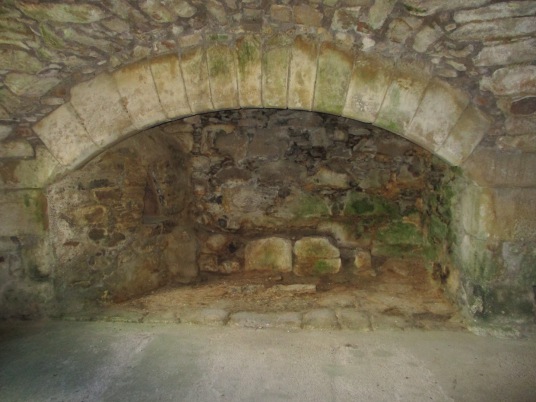 Fireplace, kitchen, Tolquhon Castle is a substantial ruinous courtyard castle with a large tower and some fantastic stone carving on the gatehouse, held by the Preston family and then by the Forbeses, in a quiet spot near Tarves (Tarves Tomb) in Aberdeens