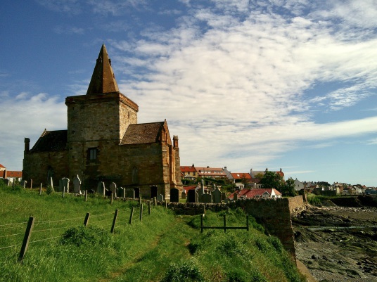 St Monans Old Kirk, Newark Castle, near the pretty fishing village of St Monans in the East Neuk of Fife, is a picturesque crumbling ruin on cliffs above the Firth of Forth, once owned by the Covenanter general Sir David Leslie.