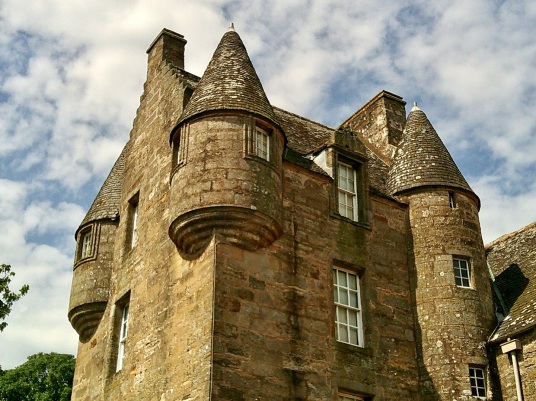 Kellie Castle is a large and an attractive old tower house, once held by the Oliphants and then the Erskine Earls of Kellie, set in a beautiful spot with a stunning gardens, near Elie in Fife in central Scotland.