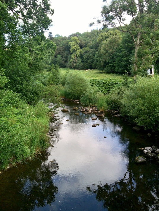 Ale Water, near Ancrum village, a picturesque place around the village green with old market cross, once owned by the Kerrs and then the Scotts, north of Jedburgh in the Scottish Borders.