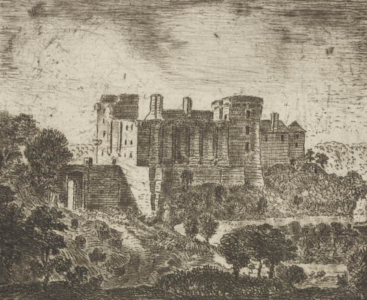 Roslin Castle, an impressive, partly ruinous old stronghold on a rock above the River Esk, long held by the Sinlcairs and near the beautiful and intricately carved Rosslyn Chapel
